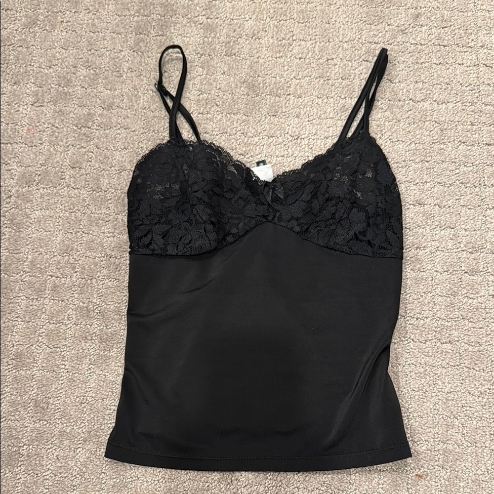 Elegant Black Lace Camisole Top